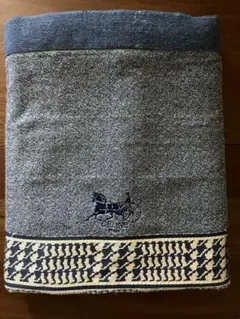 CELINE タオルケット 馬車刺繍 ネイビー