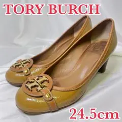 美品 TORY BURCH パンプス ラウンドトゥ ブランドロゴ ダブルティ