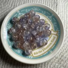 紫と淡い赤色 ビーズ 30個