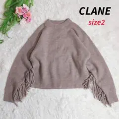 CLANE フリンジ飾り・ゆったりデザイン・メランジ・ニット 81549