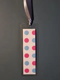 ドット柄しおり ピンクと水色 ブックマーク ブックマーカー