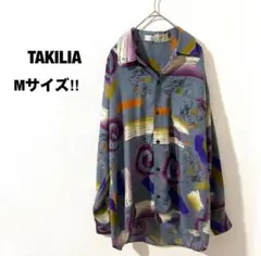 TAKILIA 総柄シャツ アートデザイン 古着 派手 希少 M 唯一無二
