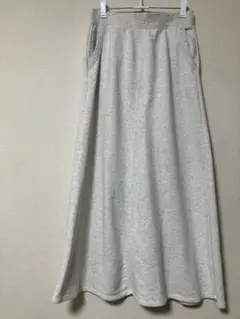 GU グレー ロングスエットスカート M