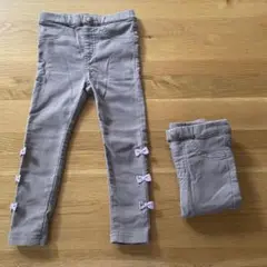 【双子】anyFAM リボン付きグレーのパンツ100cm