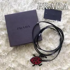 箱付き プラダ PRADA てんとう虫 チャーム バッグ 正規品 レザー 黒