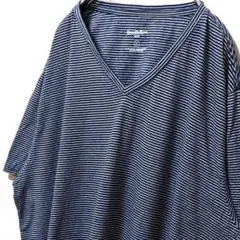 グッディーロウco ストライプ Tシャツ ネイビー 紺色 XL 古着