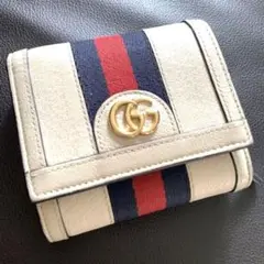 GUCCI マーモント シェリーライン 折り財布 オフディア ホワイト