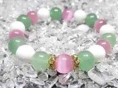 ★【ピンクキャッツアイ×アベンチュリン】天然石ブレスレット