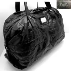 極美品 D&G キルティング レザー ボストン バッグ 黒 ドルガバ ブラック 2025年最新】D&G ／ Dolce＆Gabbana レディース ボストンバッグ