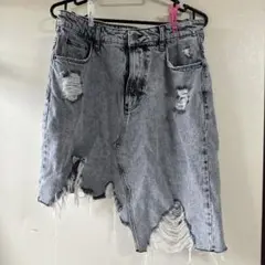 Bershka ダメージデニムミニスカート