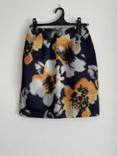 美品◆ANAYI アナイ ぼかし フラワー プリント スカート サイズ38