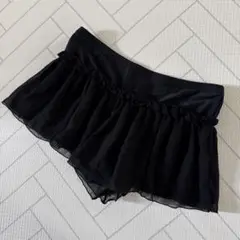 フリル付きブラックショートパンツ水着
