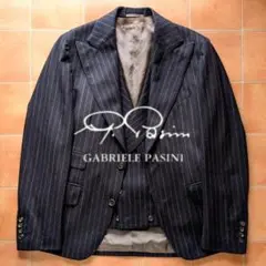 Gabriele Pasini テーラードジャケット ストライプ 麻 絹混合 Gabriele Pasini テーラードジャケット ストライプ 麻 絹混合
