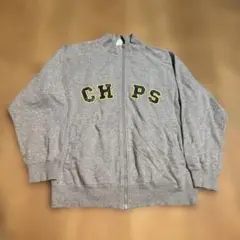 チャンピオン　CHPS ロゴ入り グレー ジップアップスウェット　SIZE M