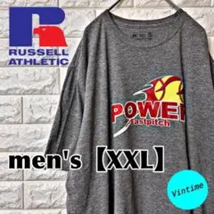 AC72【RUSSELL】プリントTシャツ【メンズXXL】グレー