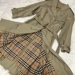 Burberryトレンチコートノバチェック ベルトライナー付き白ダグ 玉虫色