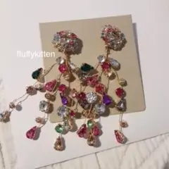 インポート♡フローラルタッセルピアス