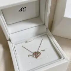 【最終値下げ】4℃ ハート×花 ピンクゴールド 10K