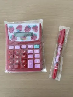 【いちごさん専用】Swimmer イチゴ柄電卓＆油性ペン