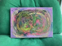 抽象画 アクリル画 キャンバス 渦　 240×335mm