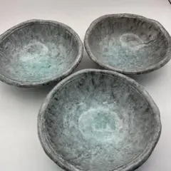 【未使用品】お茶碗3点セット　笑和　ターコイズ系