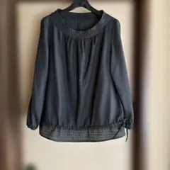 ヒューマンウーマン　長袖ブラウスM モスグリーン