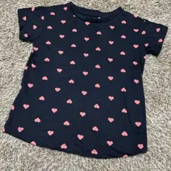ハート柄 黒 Tシャツ　110㎝