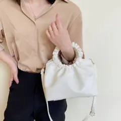 minana ギャザーバッグ レディース ショルダーバッグ リングハンドル