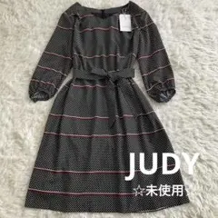 未使用☆JUDY ジュディ☆ベルト付き膝丈ワンピース タグ付き
