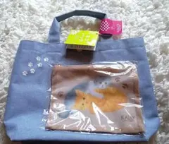 KALDI　ネコバッグ　メッシュポーチ付