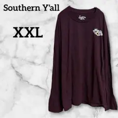 美品✨Southern Y'all【XXL】バーガンディ 長袖Tシャツ ゆったり