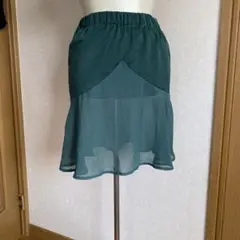 ダークグリーン シフォンスカート