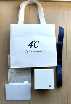 【ほぼ新品】4℃ K10ホワイトゴールド ネックレス