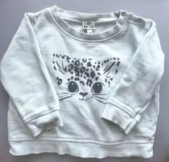 BONTONキャットプリント スウェットトップアイスブルー18m