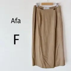 Afa ロングタイトスカート キュロット風 綿100% 秋冬 ベージュ F