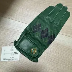 新品 ラムレザー ゴルフグローブ 緑 グリーン 19cm