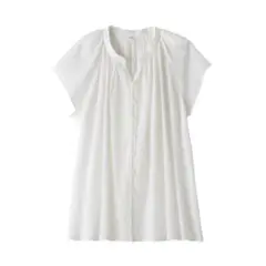 無印良品 強撚ボイルフレンチスリーブブラウス