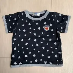ベビー　90㎝　Tシャツ　半袖　星柄　黒　ブラック　車　ワッペン　男の子　キッズ