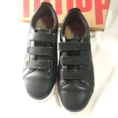 フィットフロップ fitflop ブラック ベルクロスニーカー　スニーカー