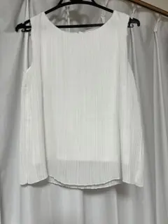 ノースリーブシフォンプリーツブラウス
