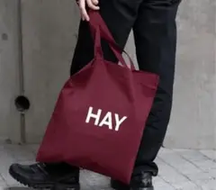 HAY ロゴ トートバッグ バーガンディ