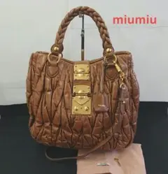 JT2 ミュウミュウ マテラッセ 2WAY バッグ ショルダーストラップ付き