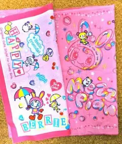 可愛メゾピアノパネル生地 　ピンク