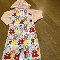 ラッシュガード 花柄フード付き水着 90-95