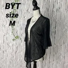 美品 BYT シースルー ボレロ カーディガン ブラック M