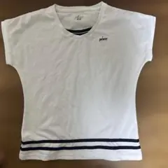 Prince テニス Tシャツ ホワイト ストライプ