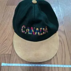 メンズ　キャップ　スエード　古着　レトロ　カナダ