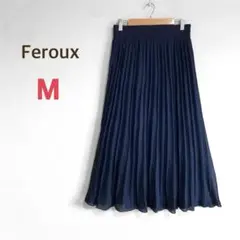 フェルゥ M ロングフレアスカート ネイビー オンワード樫山 ウエストゴム 春