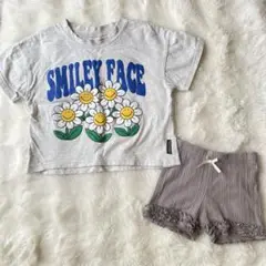 マイリトルワンダー スマイリーフェイス プリント Tシャツ ショートパンツ