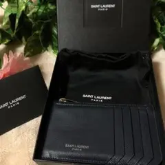 美品　サンローラン　レザー　フラグメントケース　キャビアスキン　付属品付き